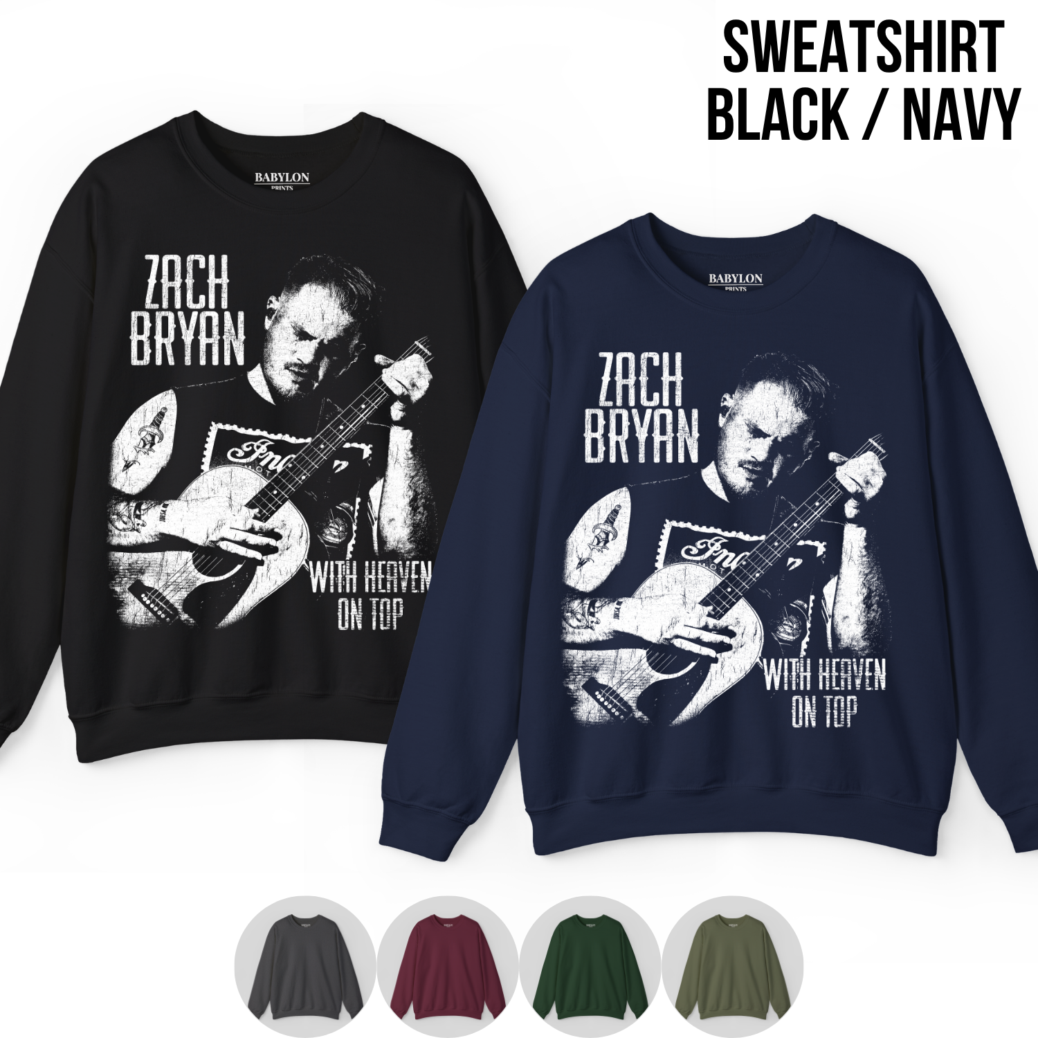 Vintage Zach Bryan Shirt – With Heaven On Top Tee