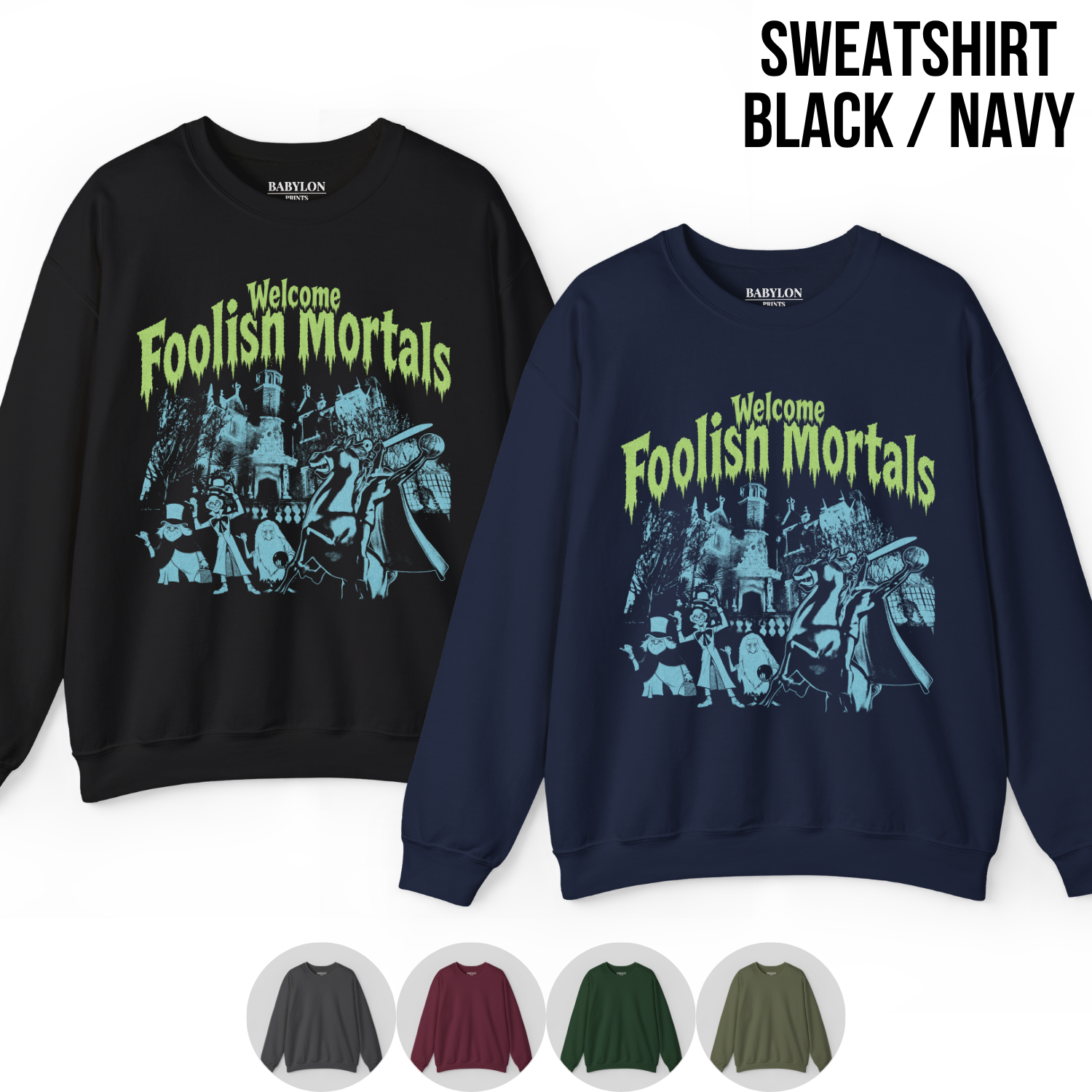 Haunted Mansion Shirt – Welcome Foolish Mortals Haunted Mansion Headless Horseman Hitchhiking Ghosts Tee, Walt Disney World Halloween Shirt, Disney Haunted Mansion Fan Gift