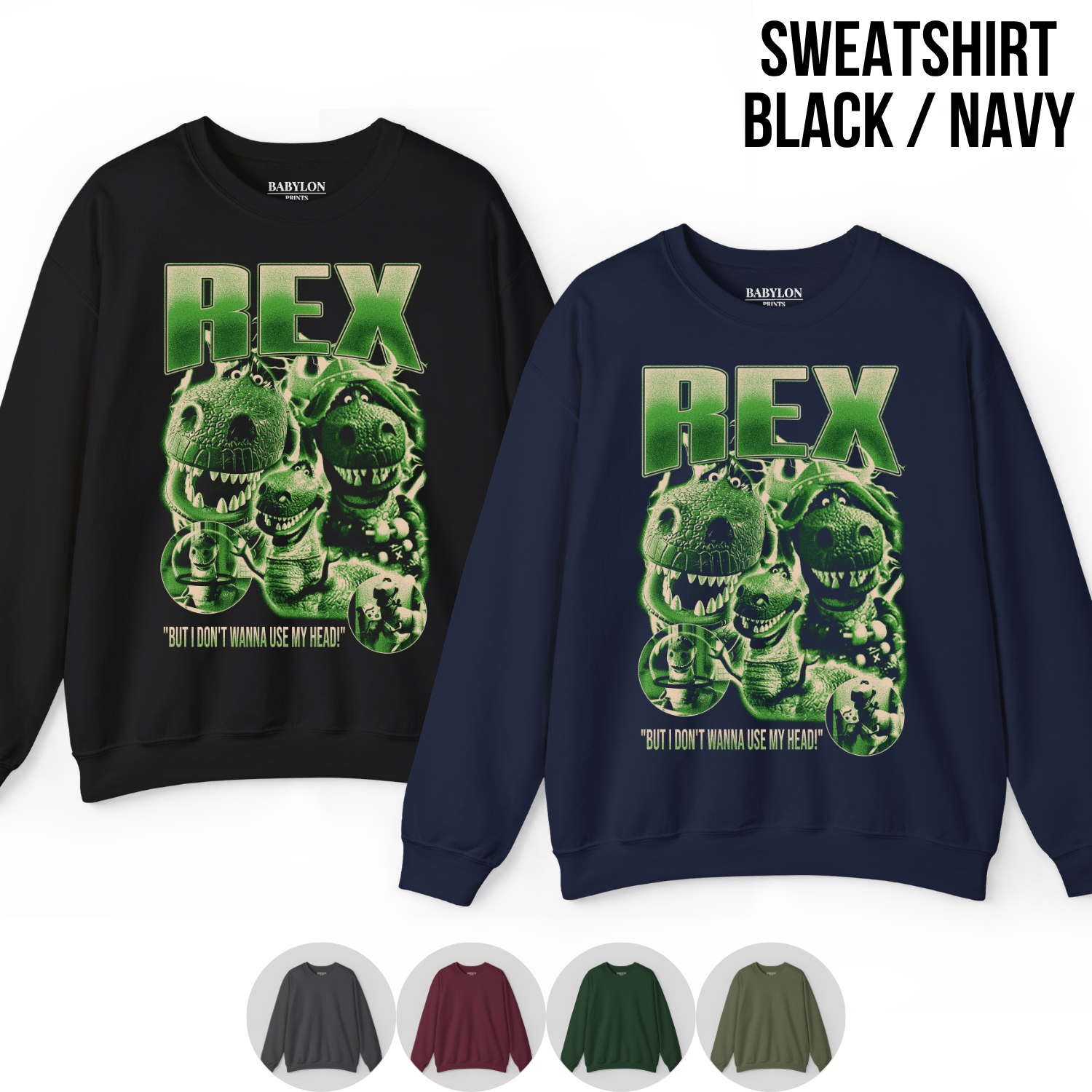 Toy Story Rex Shirt – But I Don't Wanna Use My Head Graphic Tee, Rex Dinosaur Fan Gift, Pixar Disney Toy Story Shirt