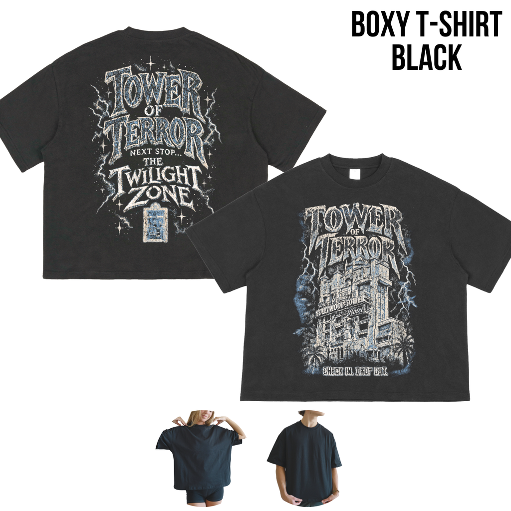 Tower of Terror Shirt – Hollywood Tower Hotel Double Sided Disney Ride Graphic Shirt, Disney Parks Fan Gift, Vintage Tower of Terror Twilight Zone Shirt, Retro Disney Attraction Merch