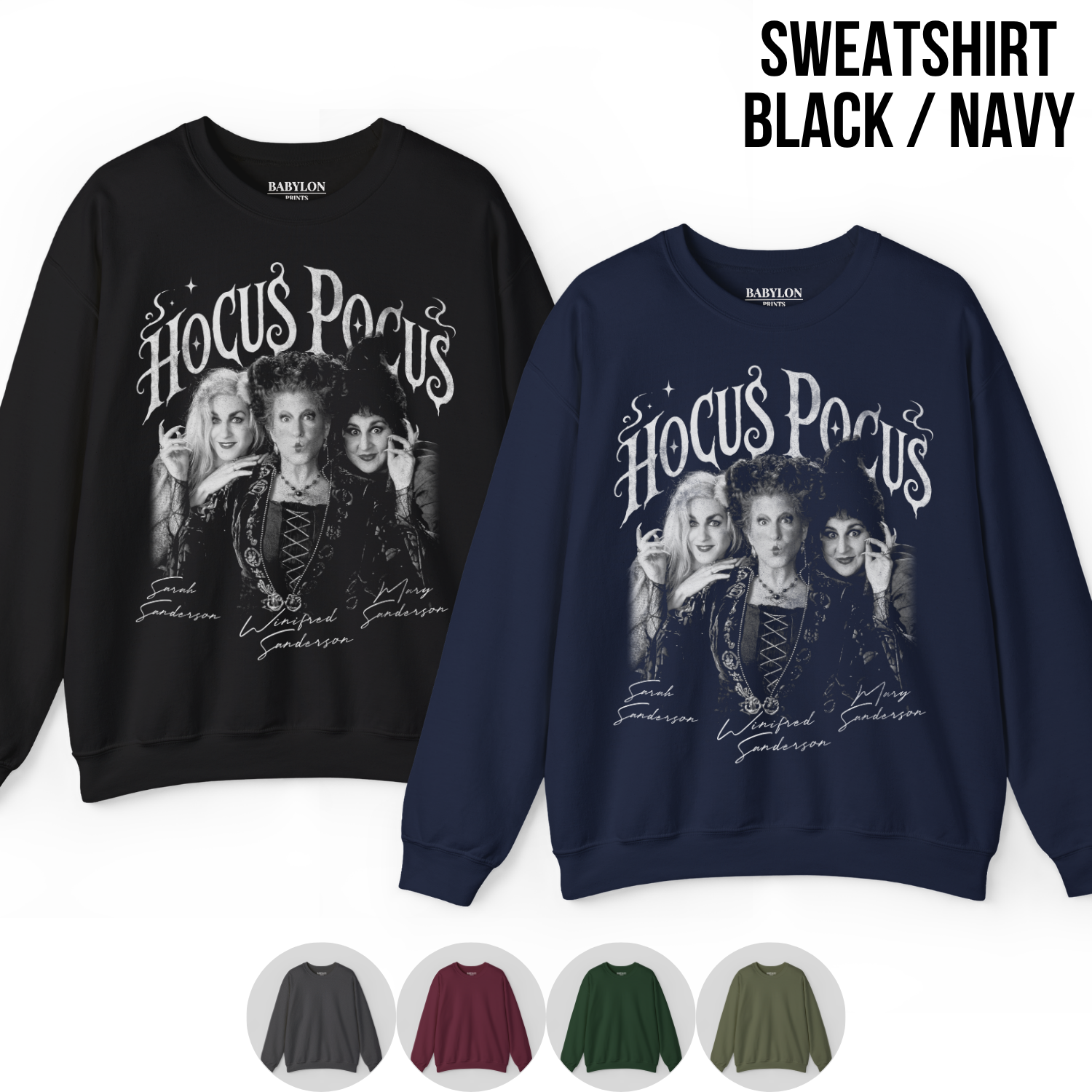 Hocus Pocus Shirt – Sanderson Sisters Tee, Hocus Pocus Graphic Shirt, Halloween Fan Gift, Winifred Sarah Mary Sanderson Shirt