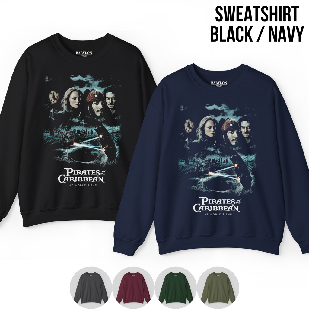 Pirates of the Caribbean At World's End Shirt – Pirates At World's End Cast Poster Tee, Jack Sparrow Will Turner Elizabeth Swann Fan Gift, Disney Pirates Graphic Shirt