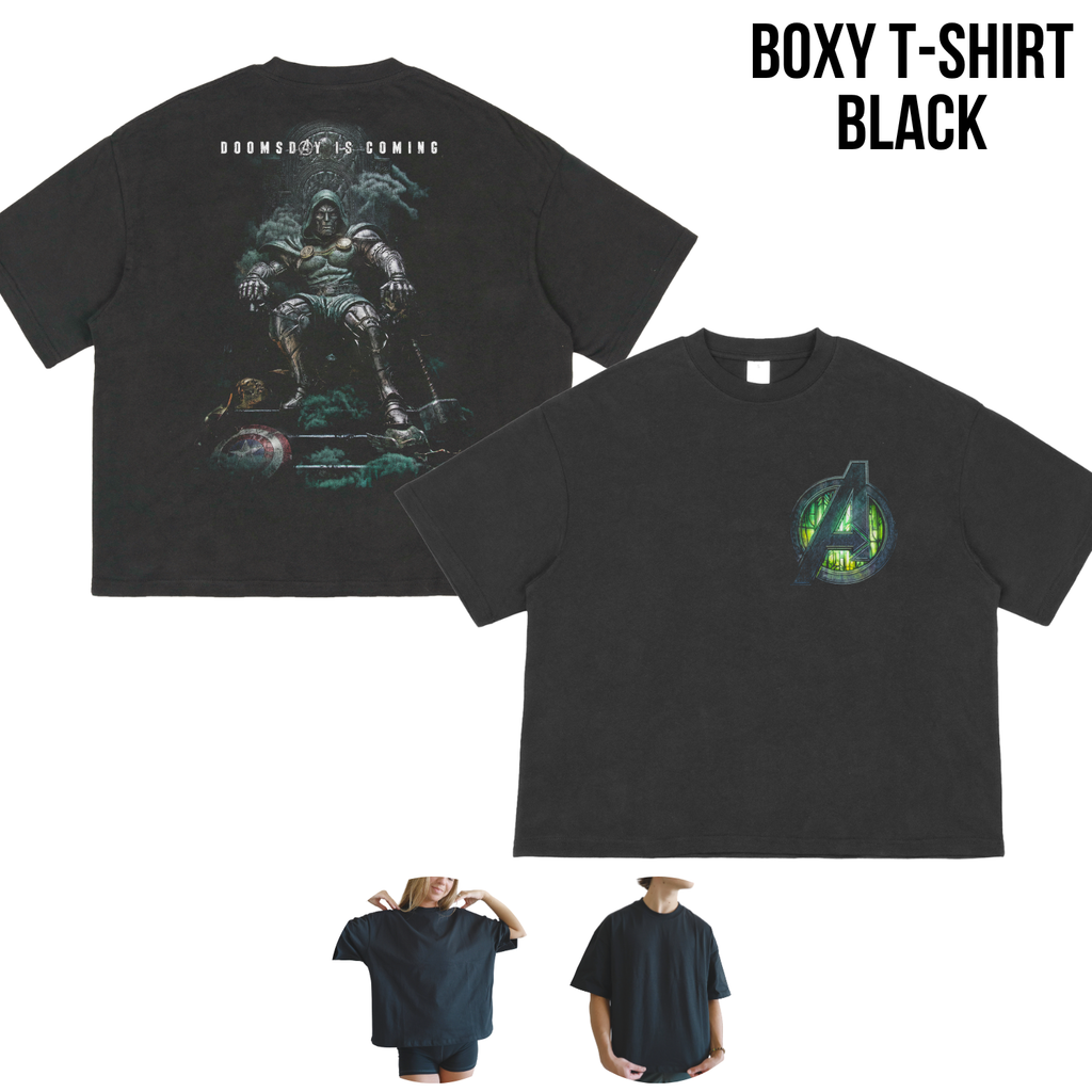 Doctor Doom Shirt – Avengers Doomsday Is Coming Doctor Doom Thron Doppelseitiges T-Shirt, Doctor Doom Marvel Fan-Geschenk, Avengers Doomsday Grafik-Shirt, MCU Bösewicht Shirt