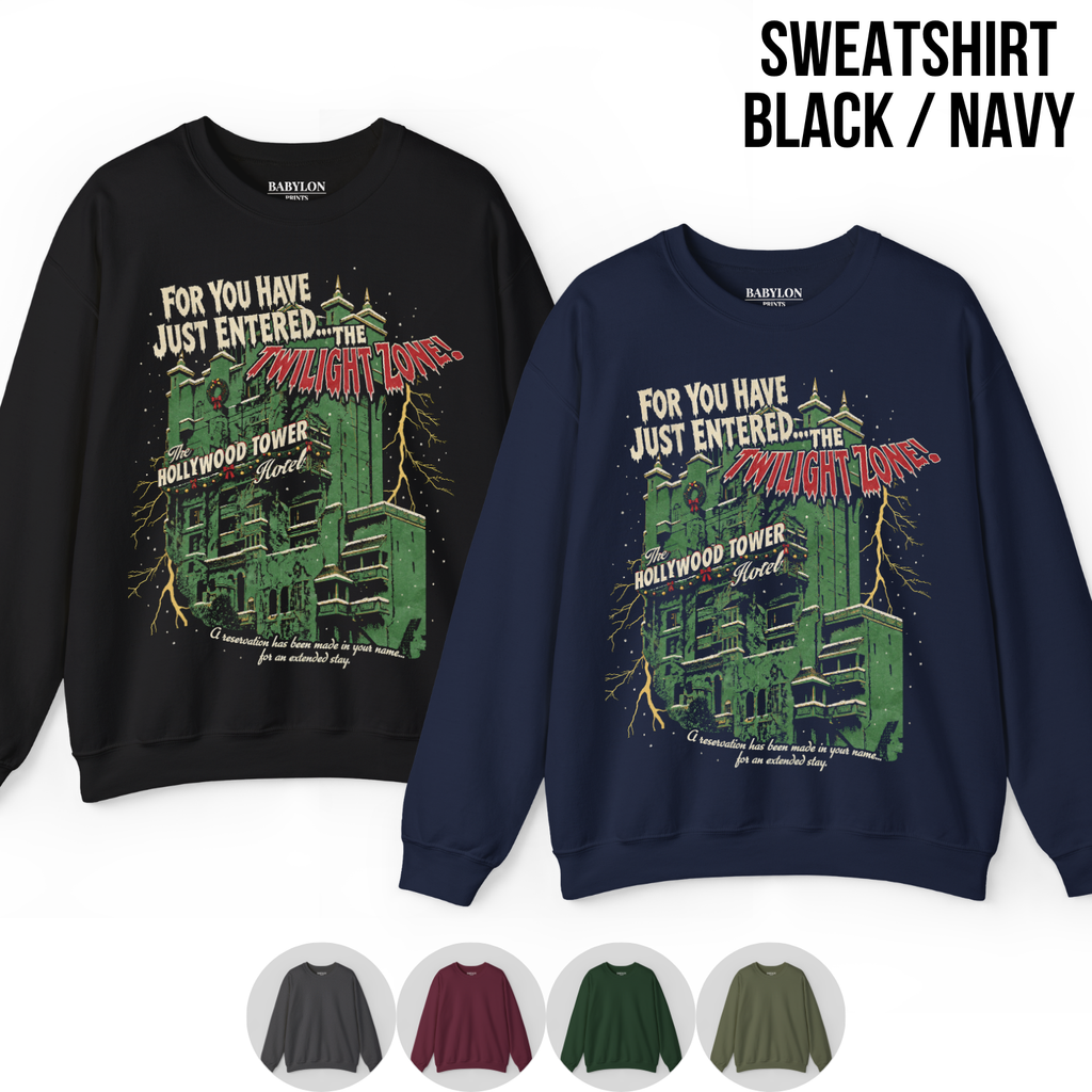 Tower of Terror Christmas Shirt – Hollywood Tower Hotel Twilight Zone Holiday Graphic Shirt, Disney Parks Holiday Fan Gift, Disney Christmas Ride Shirt, Disney Holiday Merch