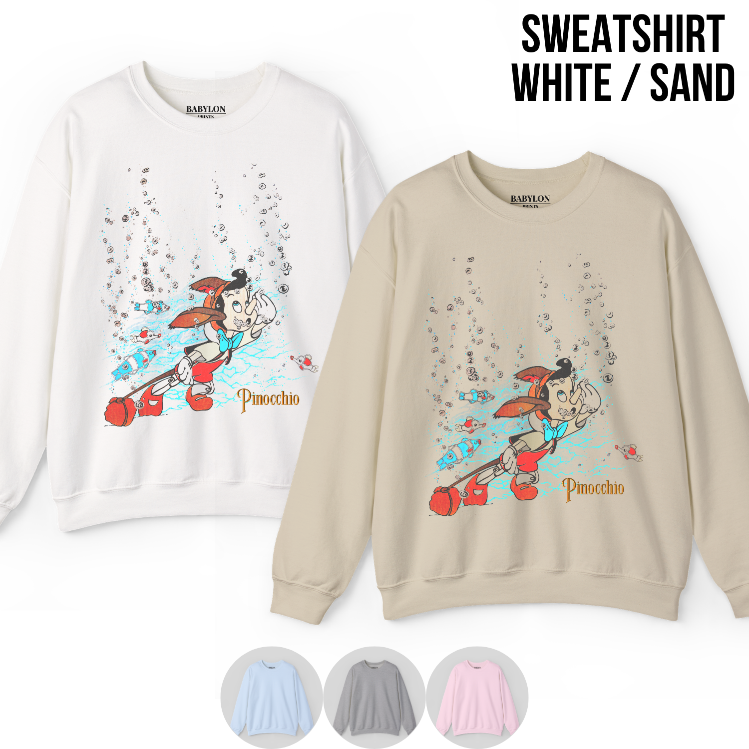 Pinocchio Shirt – Disney Pinocchio Underwater Scene Graphic Tee, Pinocchio Disney Fan Gift, Disney Classic Animated Shirt, Disney Nostalgia Tee