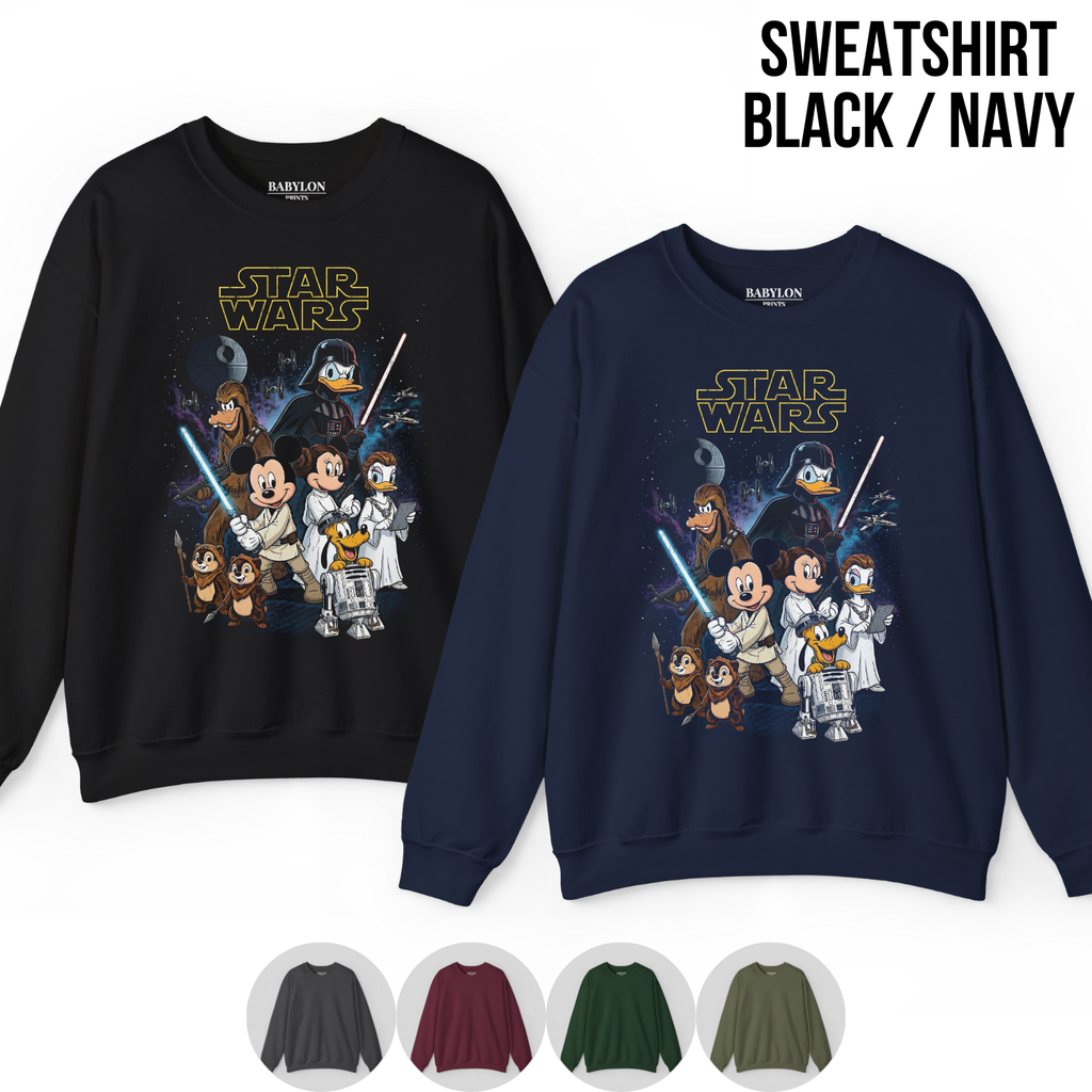 Vintage Disney Star Wars Shirt — Mickey Jedi Crossover Graphic