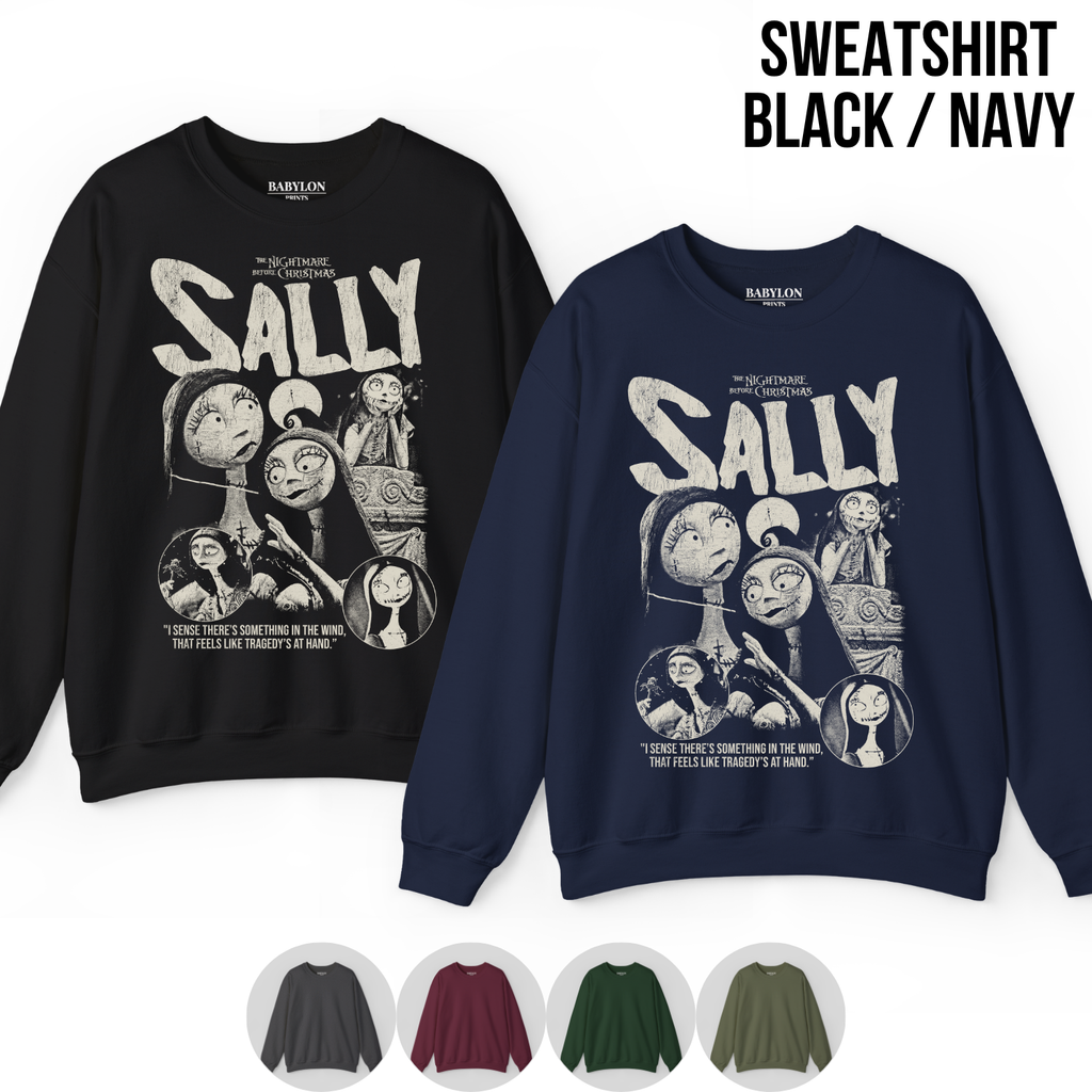 Sally Shirt – Nightmare Before Christmas Sally Vintage Bootleg Graphic Shirt, Sally Rag Doll Portrait Tee, Disney Halloween Fan Gift, Tim Burton Movie Merch