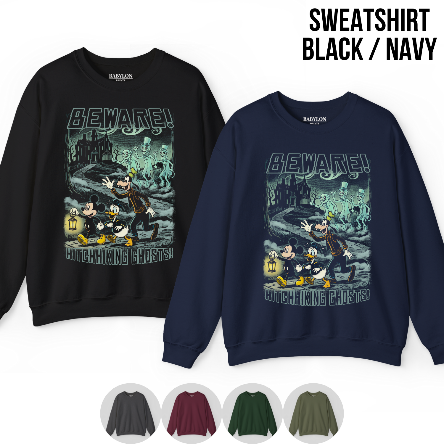 Haunted Mansion Shirt – Mickey, Donald & Goofy Hitchhiking Ghosts Vintage Tee